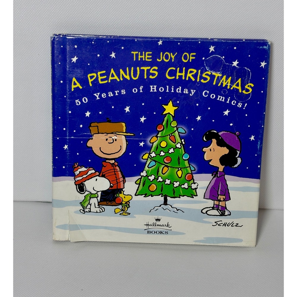 Hallmark Peanuts Christmas Book 50 Years Holiday Comics Charles Schulz Blue OS